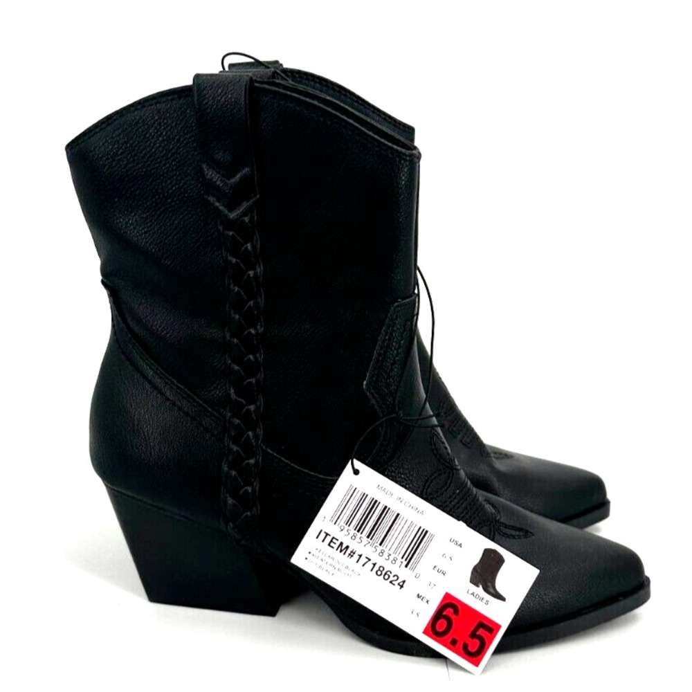 DOLCE VITA KELLAR WESTERN ANKLE BOOTS‎ Women's Size 6.5 BLACK NEW - NO BOX!!